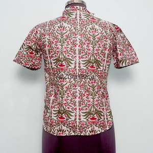 Robe décontractée pour femme en coton 100% - Robe moderne à manches longues, col rond, imprimé floral, tricotée à la main, respirante, style bureau - Product Image 6