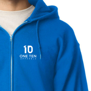 เสื้อฮู้ดซิปเต็มตัวสำหรับผู้ชาย สีรอยัล ผ้าคอตตอนผสมพรีเมียม สไตล์ลำลอง อุ่นสบาย รับสกรีนโลโก้ - Product Image 6