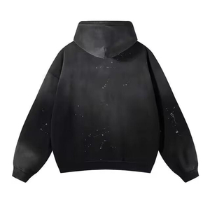 เสื้อฮู้ดดี้ผ้าฝ้ายหนาน้ำหนักมาก สไตล์วินเทจ ซันเฟด ล้างสีแบบแอซิดวอช สำหรับผู้ชาย ออกแบบโดยแฟชั่นดีไซเนอร์ - Product Image 2