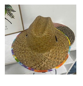 Sản xuất bền vững cọ rơm nhân viên cứu hộ <span class=keywords><strong>hat</strong></span> Logo sẵn sàng cho các nhà hàng và mùa hè Chiến Dịch tổ chức sự kiện bên ngoài trời - Product Image 3