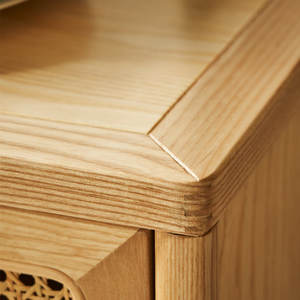 Commode à 6 tiroirs en rotin tissé en bois massif de 47.24 ''de large Design et style simples - Product Image 4