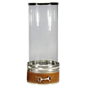 Portavelas cilíndrico de cristal estilo bocado de caballo de cuero para decoración de mesa, decoración moderna para el hogar, artículos navideños - Product Image 2