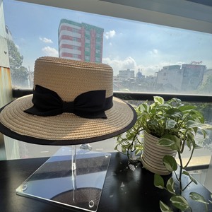 Wholesale Women's <b>Straw</b> Boater <b>Summer</b> <b>Hat</b> for Travel Beach Fashion Four Seasons Use - Product Image 4