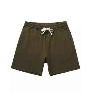 Shorts décontractés d'été pour hommes en toile tricotée avec cordon de serrage, couleur unie, séchage rapide, extensibles, taille mi-haute, coupe classique - Product Image 1