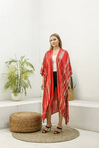 Ropa de Moda para Mujer, Elegante Vestido Kimono Largo de Verano de Algodón, Kimono Liso para Mujer, Kimono Tie Dye, Kimono Boho de Playa - Product Image 4