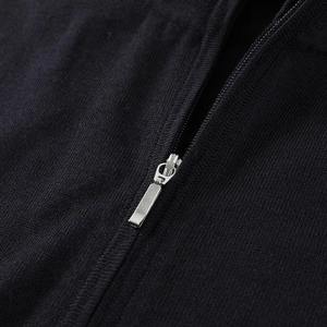 Custom 100% Wool <b>Black</b> Mens Zipper Sweater Double Zip up Knit <b>Cardigan</b> Sweater Knit Jacket for Man - Product Image 5