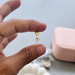 Rainbow Moonstone Heart <b>Stud</b> <b>Earrings</b> 5mm Gold Prong Set <b>Earrings</b> White Gemstone Heart <b>Studs</b> Minimalist Dainty <b>Earrings</b> - Product Image 6