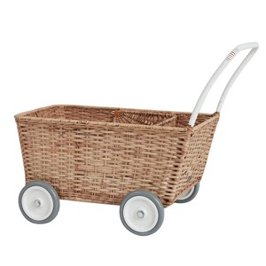 Four-wheeled stroller light-colored rattan cover Handmade Storage Basket Wholesale eco-friendly Made in Vietnam Ready to stock - Product Image 2