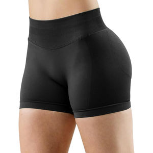 Shorts de yoga taille haute sculptants pour le fessier, contrôle du ventre, en tissu extensible doux et sans coutures pour les entraînements de fitness - Product Image 2