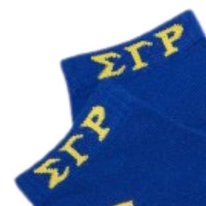 ถุงเท้าข้อสั้นลายทางสีน้ำเงิน Blue Sigma Gamma Rho สำหรับสตรี  ถุงเท้าลำลองผ้าฝ้ายสำหรับเล่นกีฬา  ถุงเท้าแบบสั้นสำหรับใส่ในมหาวิทยาลัย  แบบสั่งทำพิเศษ - Product Image 5