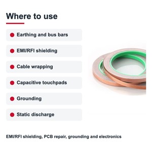 TECHINSTRO Copper Foil Conductive Tape 12 mm x 15 m with Conductive Adhesive for EMI Shielding PCB Repair Grounding CFT-0012 - Product Image 3
