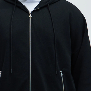 Sudadera con capucha y cremallera de diseño OEM para hombre, personalizada con logo, talla a medida, sudadera con capucha y cremallera parcial, sudaderas con capucha y cremallera parcial al por mayor - Product Image 3