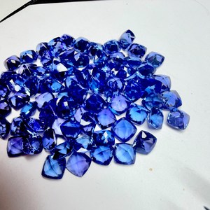 3mm Natural Tanzanite Square <b>Cushion</b> Cut Faceted Calibrated Loose Gemstone Jewelry Making Wholesale Lot - Product Image 2
