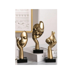 Sculpture en métal en forme de visage, design spécial, collection d'art, statue en aluminium - Product Image 2