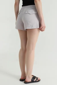 Rigglo Sports 100% Cotton Breathable Women <b>Shorts</b> Casual Wear Hot <b>Shorts</b> Elastic Waist Mid Rise Dark Wash Knitted 160g Regular - Product Image 2