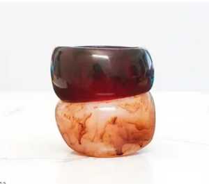 Handmade Eco Friendly <b>Resin</b> Jewelry <b>Sculpture</b> Round with Yellow and Wood Accents for Collectible Display Christmas New Year - Product Image 2