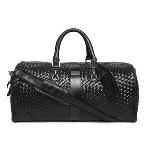 Luxury Woven Genuine Leather <b>Duffel</b> <b>Bag</b> Handmade Weekender Travel <b>Bag</b> with Adjustable Shoulder Strap - Product Image 2