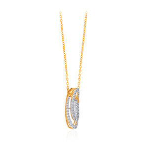 GLEAMORA ENTERPRISE - Colgante de Diamante Amarillo Cultivado en Laboratorio, Diseño de Ojo Turco, Corte Brillante, para Mujer, Uso Diario, 18K, 5g - Product Image 2