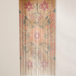 Stores verticaux en bambou faits à la main, motif fleur de pêcher, écran perlé moderne, filtrant la lumière, écologique, séparateur de fenêtre coulissante - Product Image 1