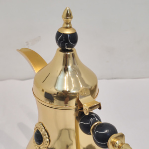 Tetera Árabe Dallah de Moda, Estilo Saudí, con Adornos de Mármol Negro para Hostelería y Decoración del Hogar - Product Image 5