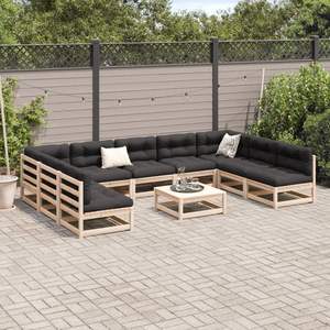 Conjunto de Sofás Modulares Grandes para Patio, de Madera de Pino Sólido Color Antracita, Sofás de Jardín - Product Image 3