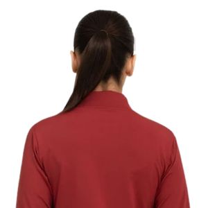 Chaqueta de Forro Polar Roja para Mujer, con Cierre Completo, Cuello Alto, Manga Larga, Transpirable, Ropa Deportiva de Punto para Otoño - Product Image 4
