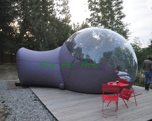 Tente <span class=keywords><strong>bulle</strong></span> gonflable <span class=keywords><strong>transparente</strong></span> en PVC avec tunnel pour le glamping en plein air, les centres de villégiature, les mariages et la location de vacances - Product Image 6