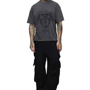 Custom Print Rhinestone <b>Flame</b> Neck T <b>Shirt</b> Men Oversized Streetwear Cotton Short Sleeve Casual Fashion Summer Wear Fit - Product Image 1