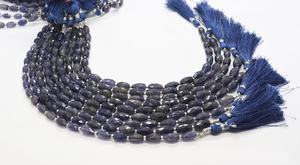 AAA Natural Iolite Faceted Cylinder Shape Beads 6x10MM Iolite Gemstone Beads 10 Inch Strand Faceted Iolite Fancy Oval Shape Bead - Product Image 4