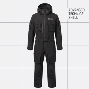 Combinaison de ski pour homme personnalisée, imperméable 10 000 mm, coupe-vent, thermique, combinaison de snowboard à capuche avec fermeture éclair, polyester/nylon - Product Image 1