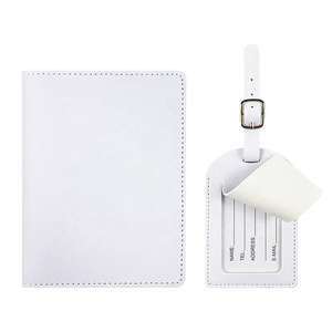 Ensemble de couverture de passeport et d'étiquette de bagage en cuir PU de haute qualité, style vintage, cadeaux de voyage pour femmes, motif lettres, étiquette de valise - Product Image 1