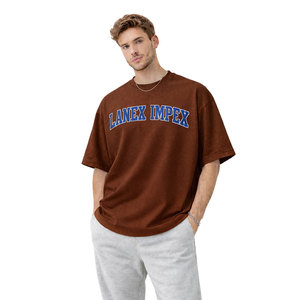 Camiseta Deportiva de Alta Calidad, Ecológica, de Secado Rápido, Transpirable, 100% Algodón, Color Marrón, Corte Holgado, Hombros Caídos, para Hombre - Product Image 2