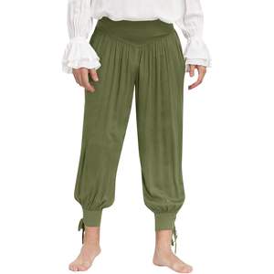 Pantalones de tobillo de pirata medieval para hombre, traje renacentista Vikingo, pantalones de navegador con bandas cónicas de encaje, deportivos antiarrugas XL 5XL - Product Image 1