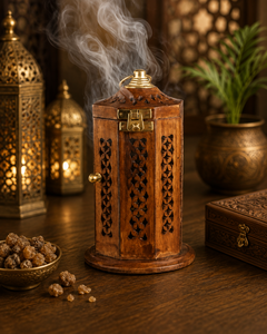 Brûleur à Bakhoor en Bois d'Acacia Finition Polie, Porte-Encens Arabe Moderne, Encensoir à Charbon Mabkhara, Décoration d'Intérieur, Cadeau Islamique pour le Ramadan - Product Image 6