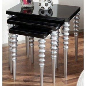 Bàn Làm Tổ Bằng Gỗ Cổ Điển Được Thiết Kế Để Trang Trí Nội Thất Nội Thất Phòng Khách Hiện Đại Bằng Sơn Màu Đen Và Vàng - Product Image 6