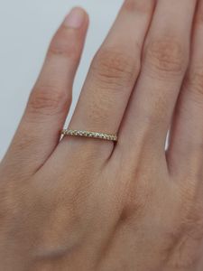0.11 CT Lab Grown Diamond Gold Band <b>Ring</b> for Women | IGI Certified Minimalist Wedding Anniversary Stackable Bridal Jewelry - Product Image 1