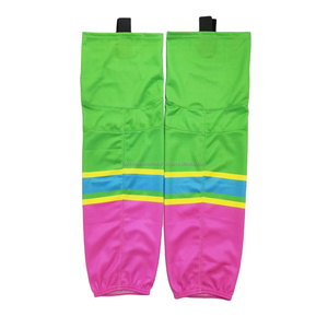 Chaussettes de hockey sur glace professionnelles pour adultes, d'été, rayées, fines, en coton et élasthanne, respirantes, écologiques, à séchage rapide, avec revers. - Product Image 1