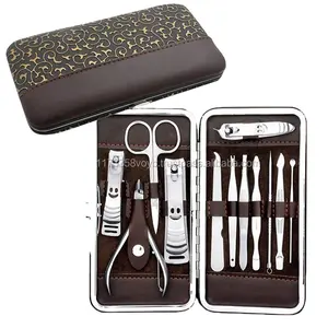 Pop Manicure Pedicure Set Nail Cleaning Cutter Cuticle Manicure Pedicure black Stainless Steel Nail Clipper Grooming Ped