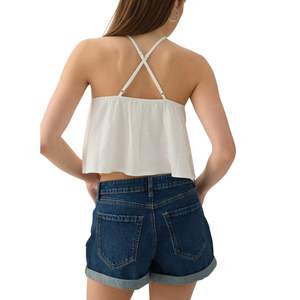 กางเกงยีนส์ขาสั้นเอวสูงทรงวินเทจสำหรับผู้หญิง สั่งทำขายส่ง ซักแบบวินเทจ สไตล์ลำลองสำหรับฤดูร้อน - Product Image 2