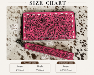 Cartera de Cuero Genuino con Cierre de Cremallera y Correa para la Muñeca, Estilo Occidental, Hecha a Mano, con Ranuras para Tarjetas y Bolsillo para Monedas - Product Image 2