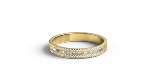 Anillo de Boda de Oro Sólido de 18K de Moda, Anillo de Diamantes Baguette de Varias Hileras, Anillo de Eternidad Apilable, Joyería Fina para Mujer - Product Image 1