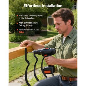 Lot de 61 balustres de terrasse ondulés élégants en acier galvanisé 32,28 x 1, poteaux de garde-corps métalliques avec vis, pièces modernes pour terrasses et escaliers - Product Image 5