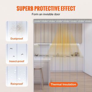 Tenda a Strisce in PVC Trasparente 84 Altezza x 48 Larghezza x 0,08 Spessore, 8 Pezzi, per Porte Industriali di Congelatori e Cella Frigorifera, Superficie Liscia - Product Image 1