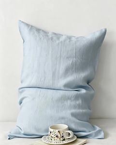 Fundas de Almohada Removibles de Lino 100% Puro, Tejidas, de Color Sólido, de Alta Calidad, Hechas en Fábrica - Product Image 1
