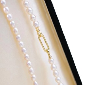 Collier en perles de riz sans graines de haute qualité en argent S925, boucle de 5 à 6 mm, jeune et élégant - Product Image 5