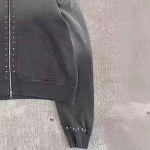 Conjunto de dos piezas para hombre: Sudadera con capucha extragrande de lavado ácido y pantalones de chándal de pierna ancha, estilo vintage, moda urbana, casual - Product Image 5