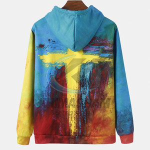 Sweat-shirts à capuche d'hiver décontractés de haute qualité, unis, avec texture polaire douce, en coton mélangé, pour usage extérieur - Product Image 2