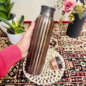 Fresh Arrival Pure Copper Water <b>Bottle</b> Antique Hammered 950-ml Ayurvedic Health Benefits <b>Flask</b> - Product Image 6