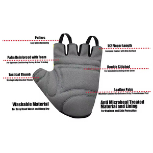 Wholesale Breathable Non Slip Silicone Half Finger Cycling and Weightlifting <b>Gloves</b> Leather <b>Weight</b> Lifting <b>Training</b> <b>Glove</b> - Product Image 5