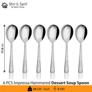 Impressa Hammered 24 PCS Juego de cubiertos de acero inoxidable con soporte Juegos de vajilla Premium - Product Image 4